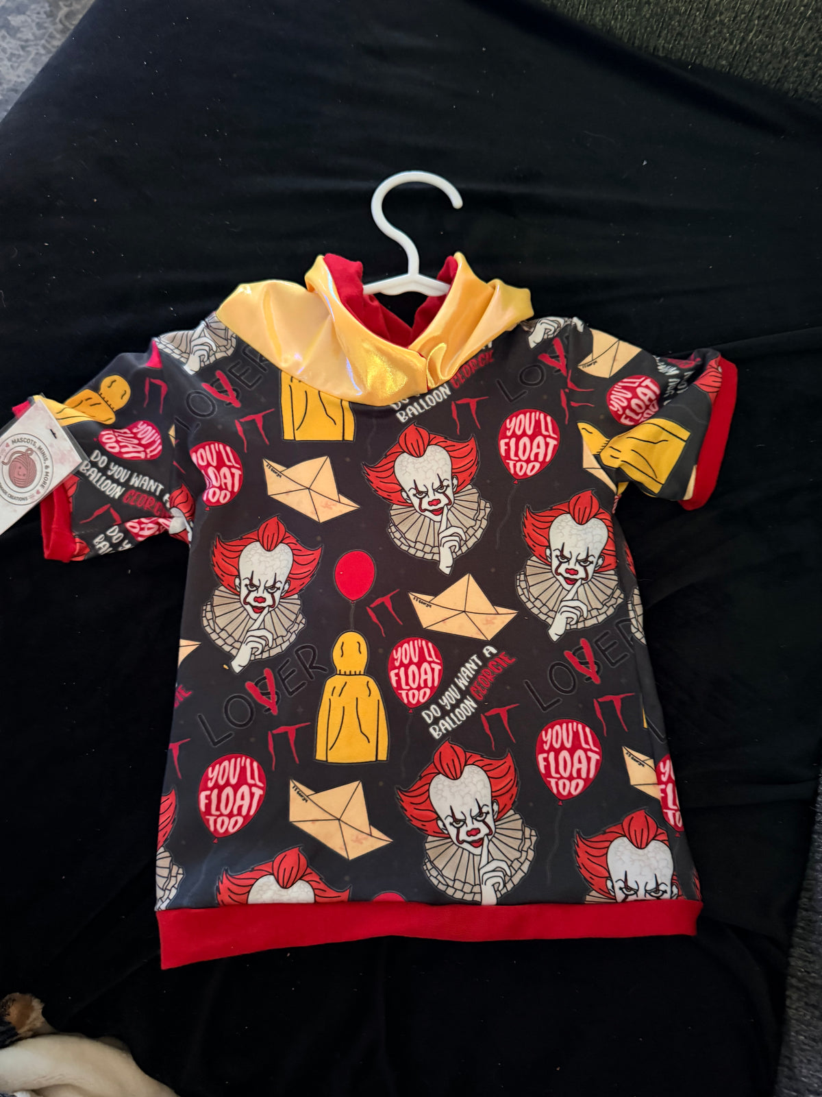 2t pennywise hoodie with yellow holo hood