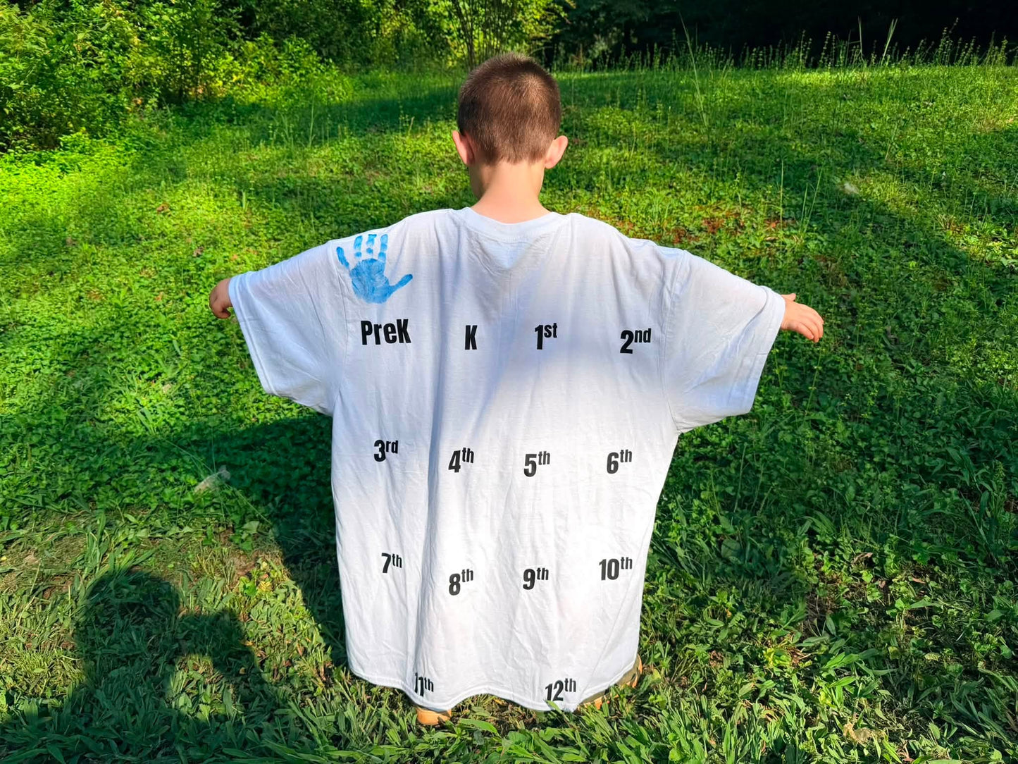 Short sleeve handprint graduation shirt