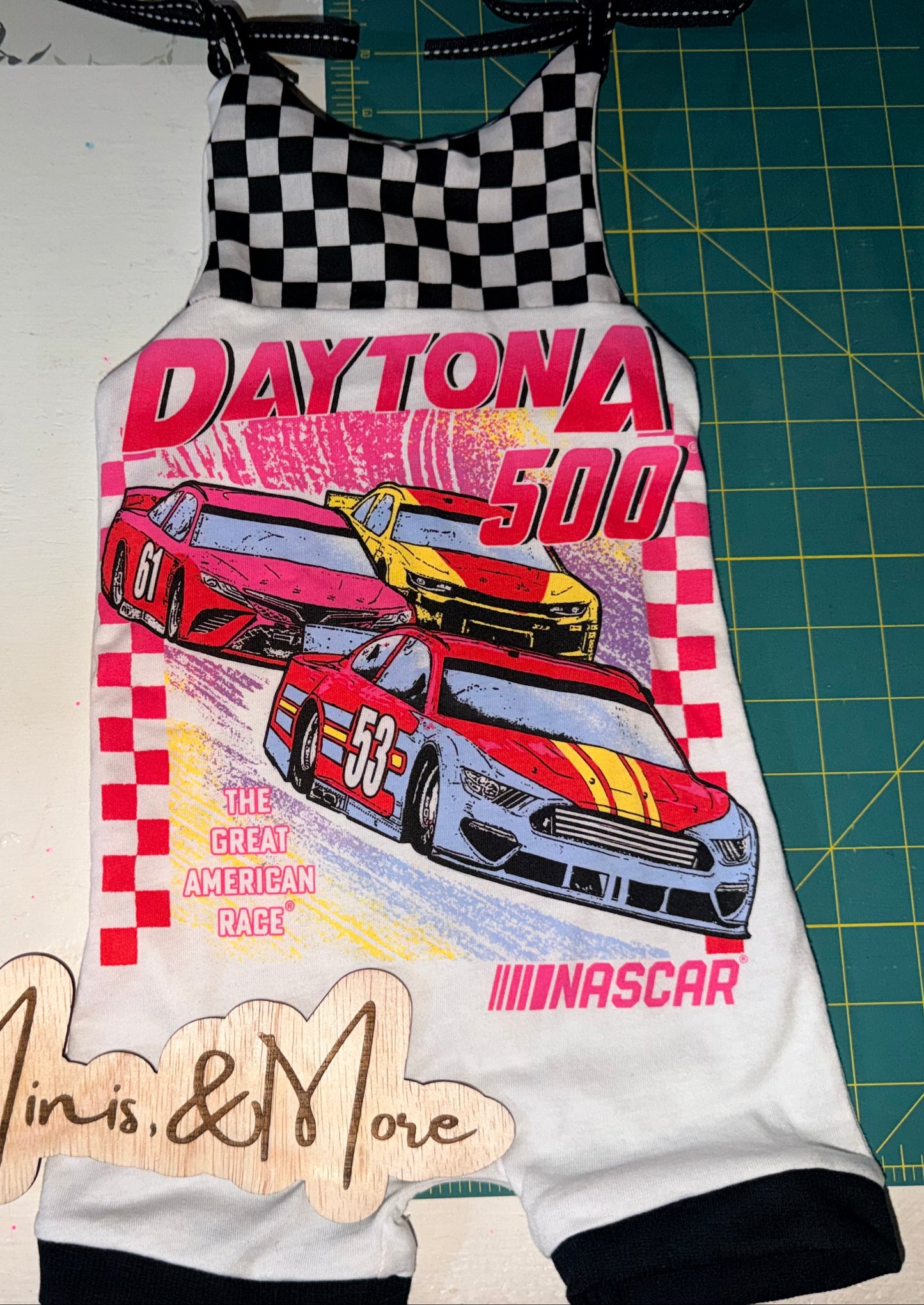 RTS 9/12 Nascar Upcycle Romper
