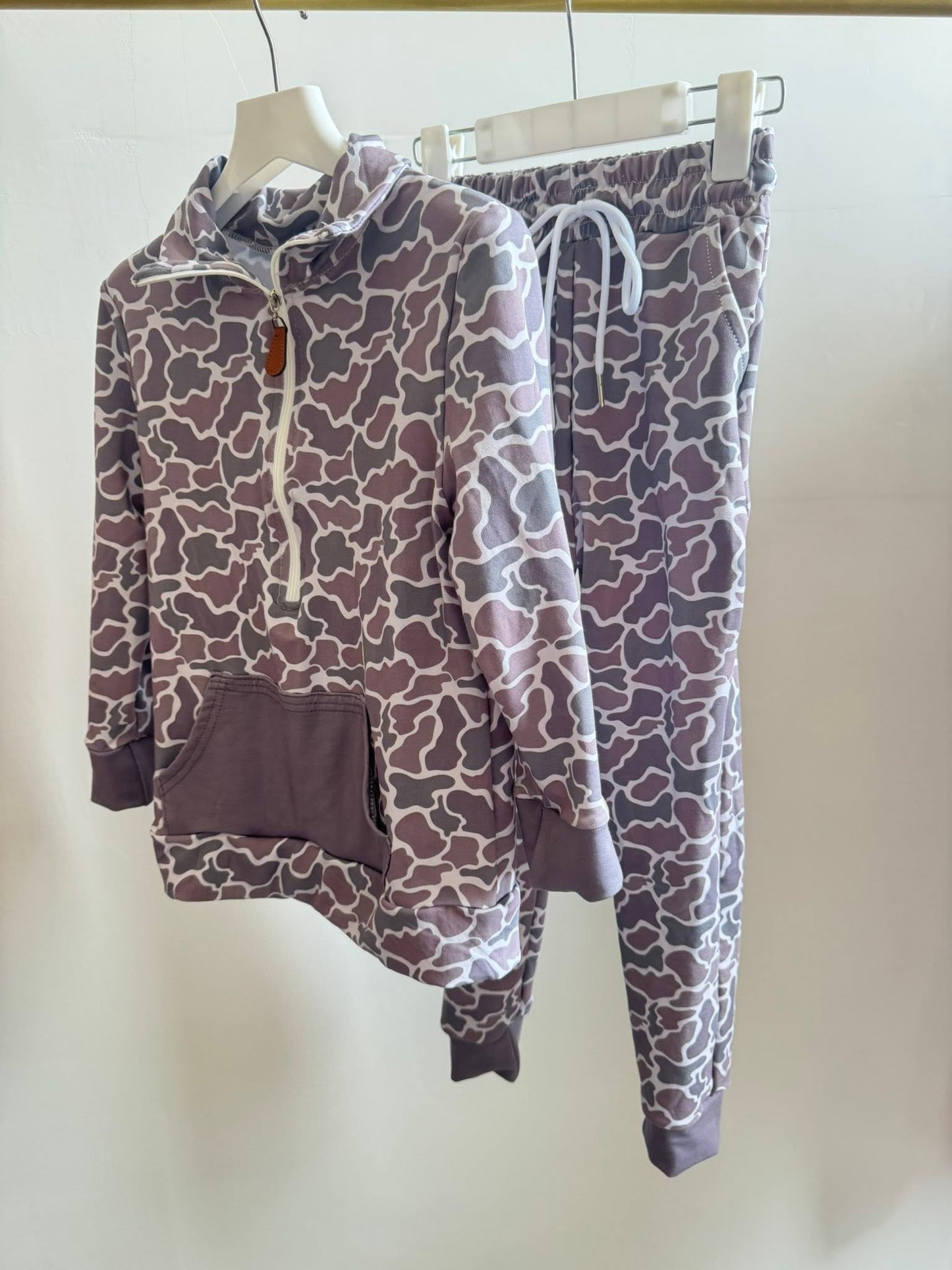 Long sleeve pullover quarter zip and jogger set