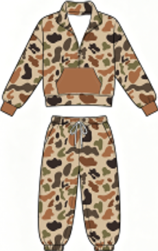 Long sleeve pullover quarter zip and jogger set